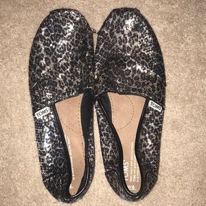 TOMS sequin leopard print shoes